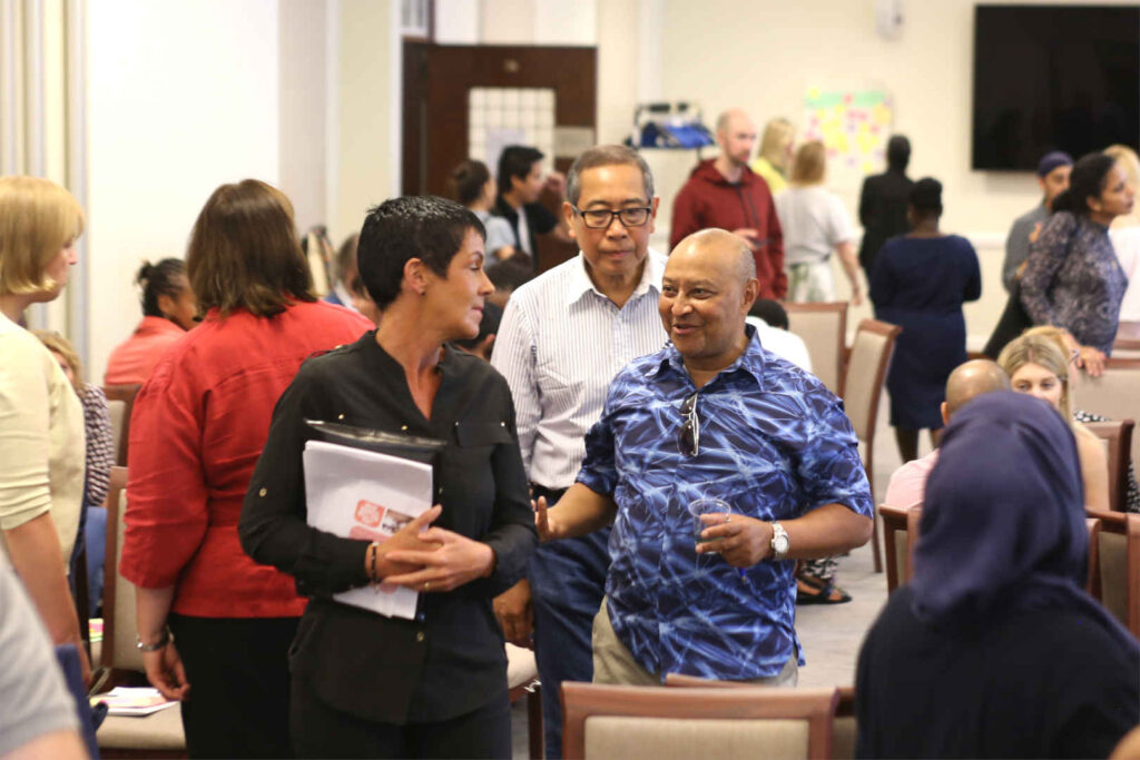 Three people at the Levelheaded heath education day
